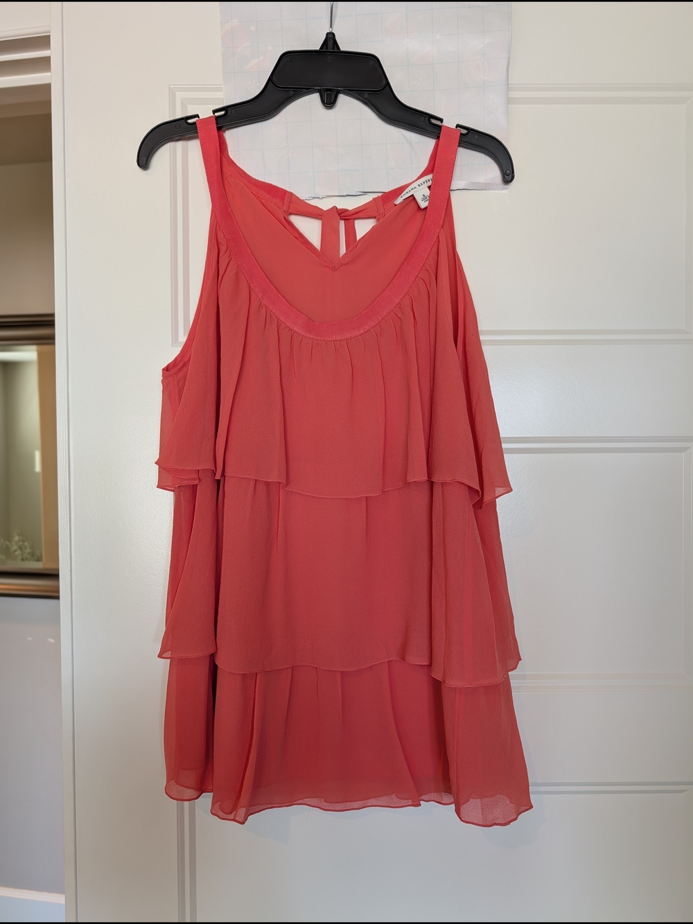 Silk Banana Republic Coral Tiered Chiffon Camisole